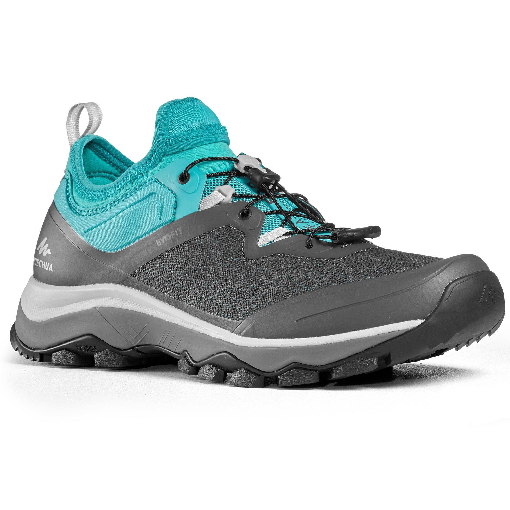 Chaussures de Fast Hiking Femme Quechua FH500 – Randonnée Rapide & Confort – Gris Turquoise