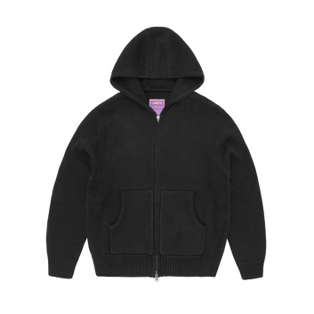 ALCATRAZ HEAVY KNIT ZIP HOODIE [BLACK]