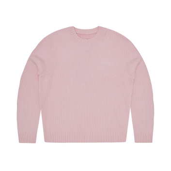 CROCHET APPLIQUE KNIT CREW [PINK]